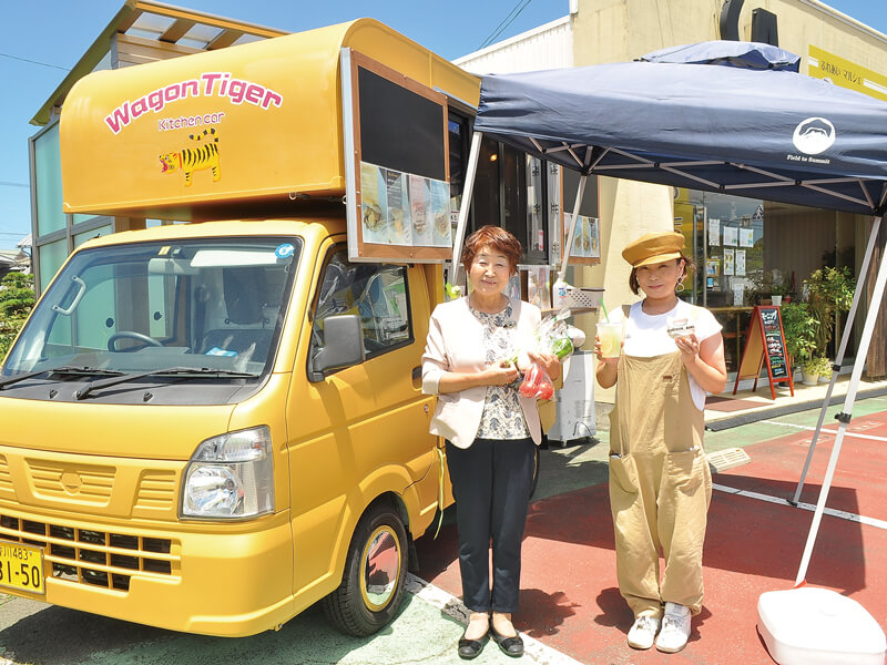 地産地消をテーマにワゴンカーで志度の食材のおいしさを伝える