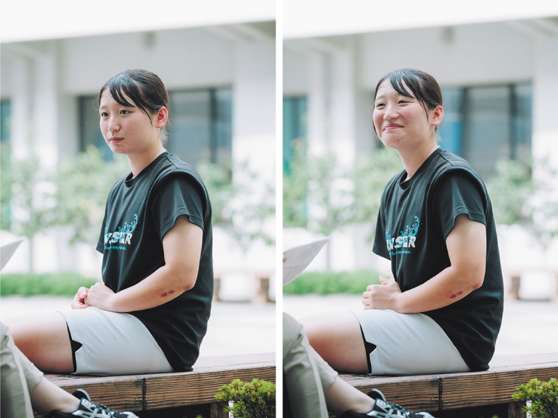 インタビューに答える井関文月