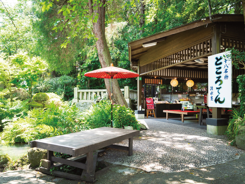 『八十八名物ところてん 清水屋』宇治抹茶を練り込んだ風味豊かな特製ところてん【香川県坂出市西庄町】