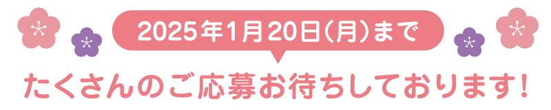 2025年1月20日（月）までたくさんのご応募お待ちしております!