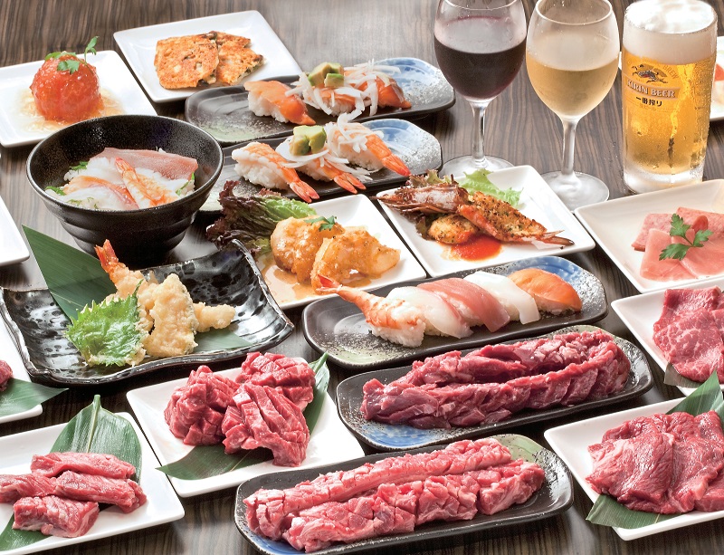 『はらだ牧場 上天神店』グランドメニューリニューアル!国産牛・お寿司 焼肉食べ放題