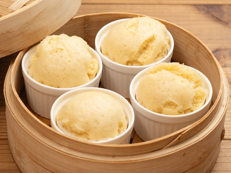米粉で作るたまご蒸しパン