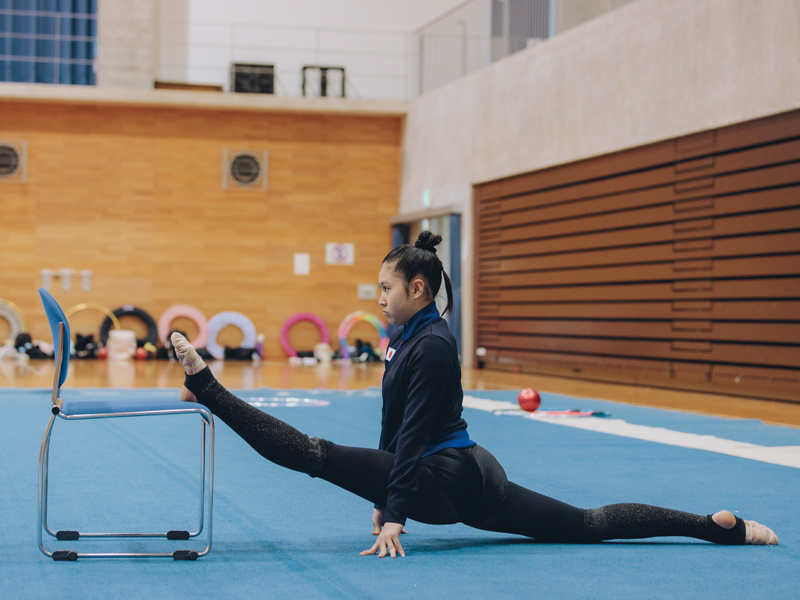 ストレッチをしている様子