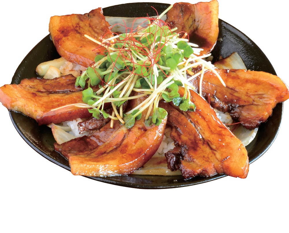 『Sun Café　サンカフェ』香川が誇るオリーブ豚の旨味を凝縮！丼からはみ出す柔らか角煮を堪能！！